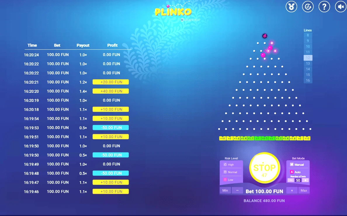 Игра Plinko на деньги