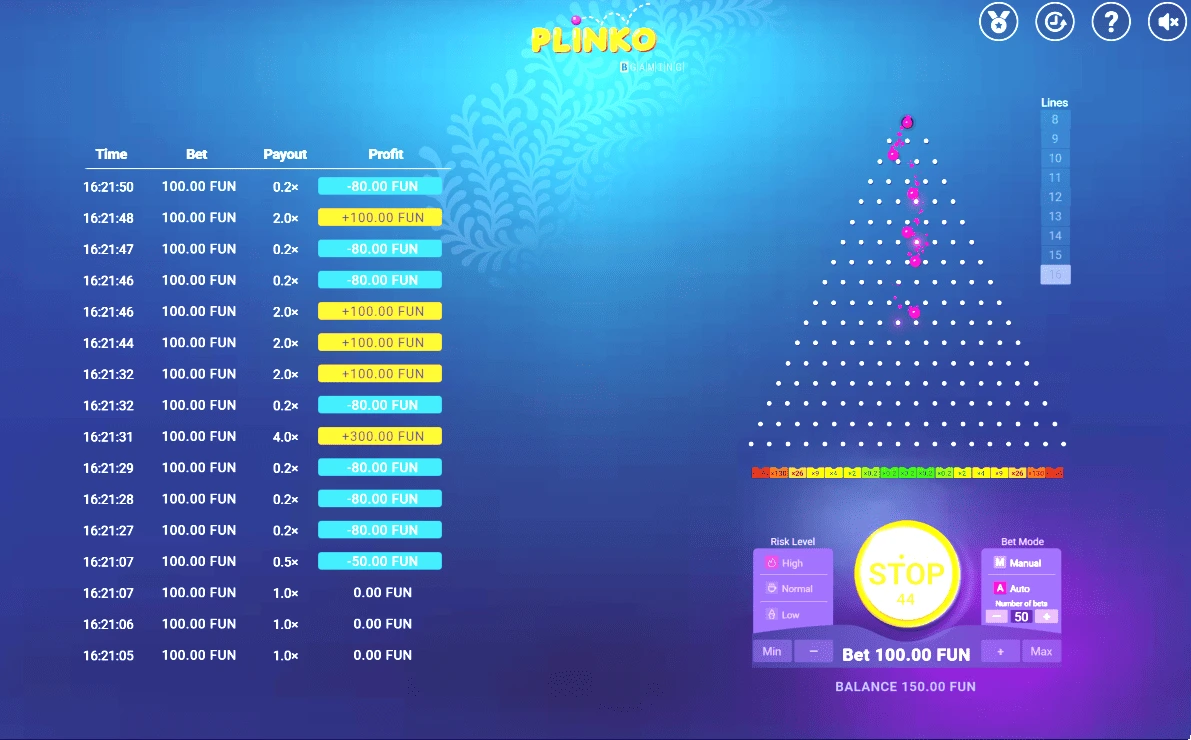 Честность игры Plinko