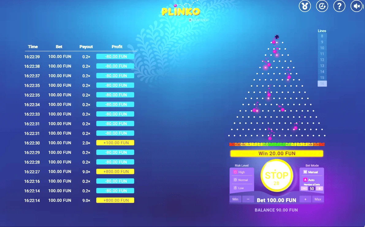 Где играть в Plinko